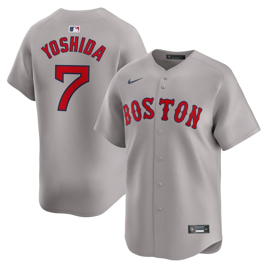 Men Boston Red Sox #7 Masataka Yoshida Nike Gray Away Limited Player MLB Jersey